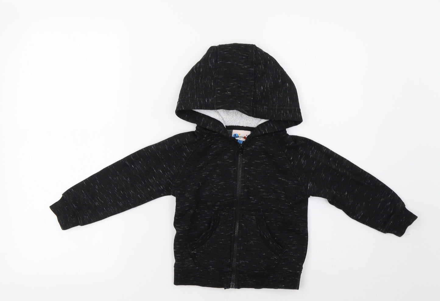 hullabaloo Boys Black   Full Zip Hoodie Size 3-4 Years