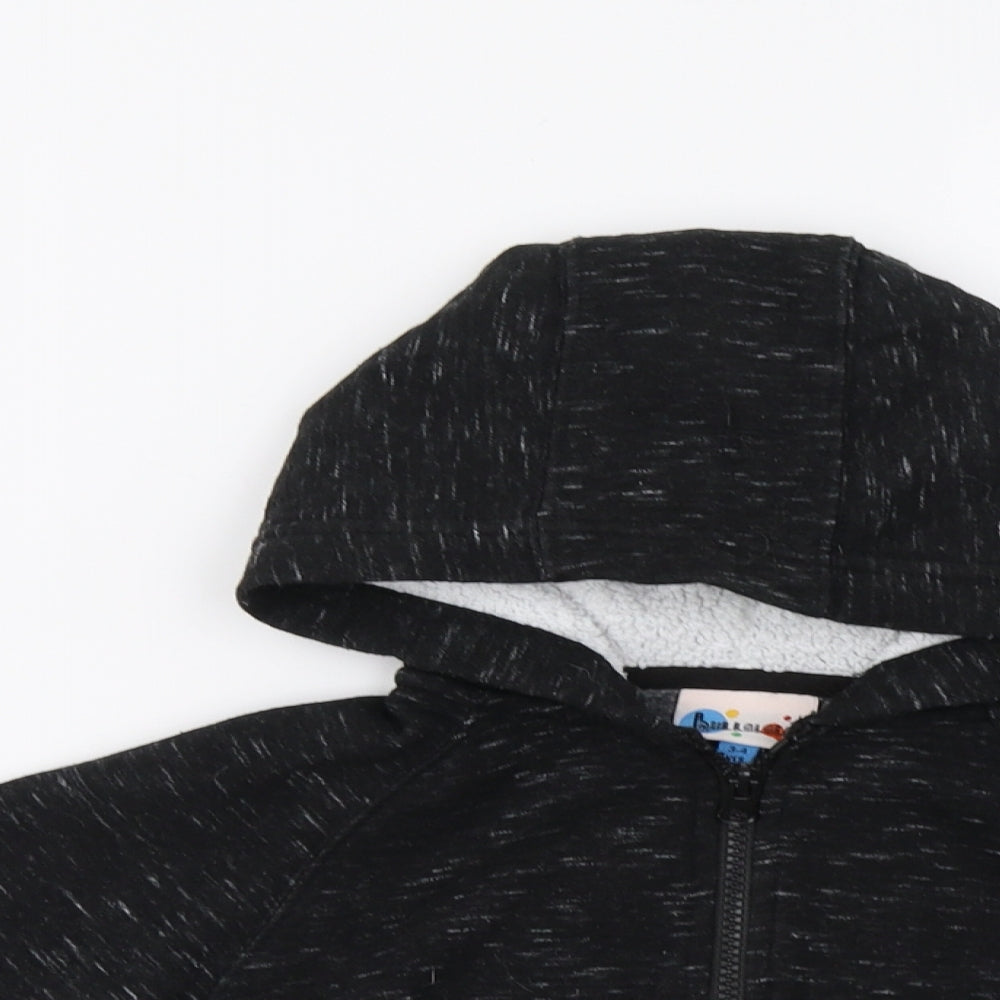 hullabaloo Boys Black   Full Zip Hoodie Size 3-4 Years