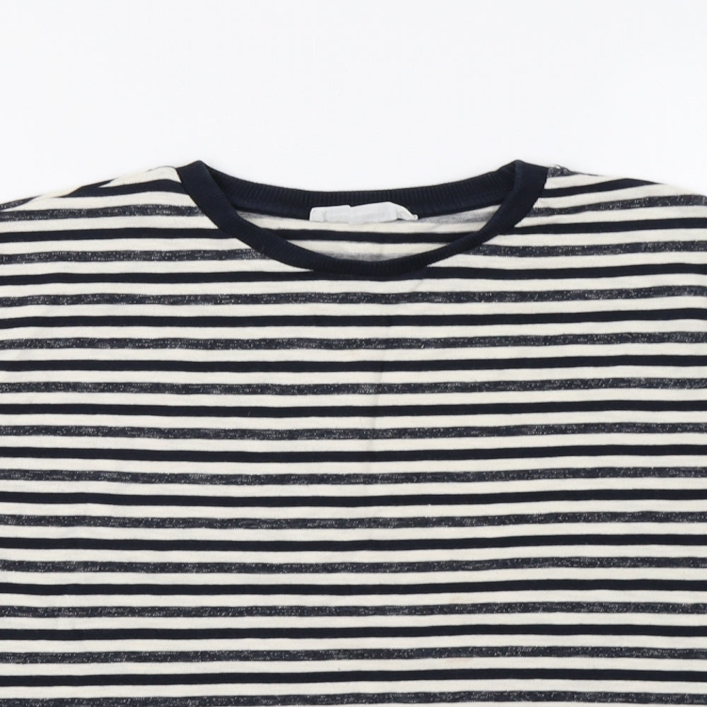 Zara Girls Blue Striped  Basic T-Shirt Size 11-12 Years