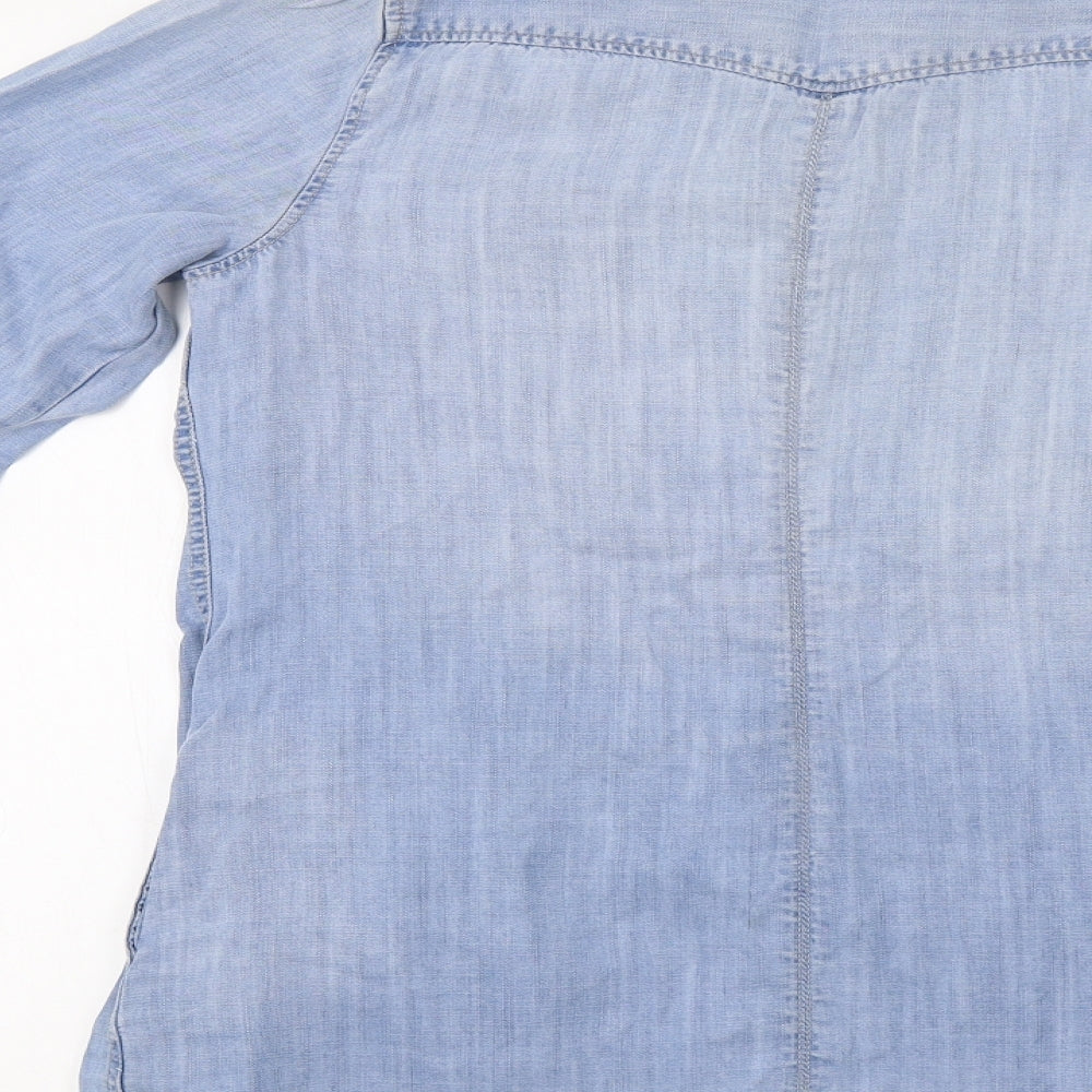 Papaya Womens Blue   Tunic Button-Up Size 12