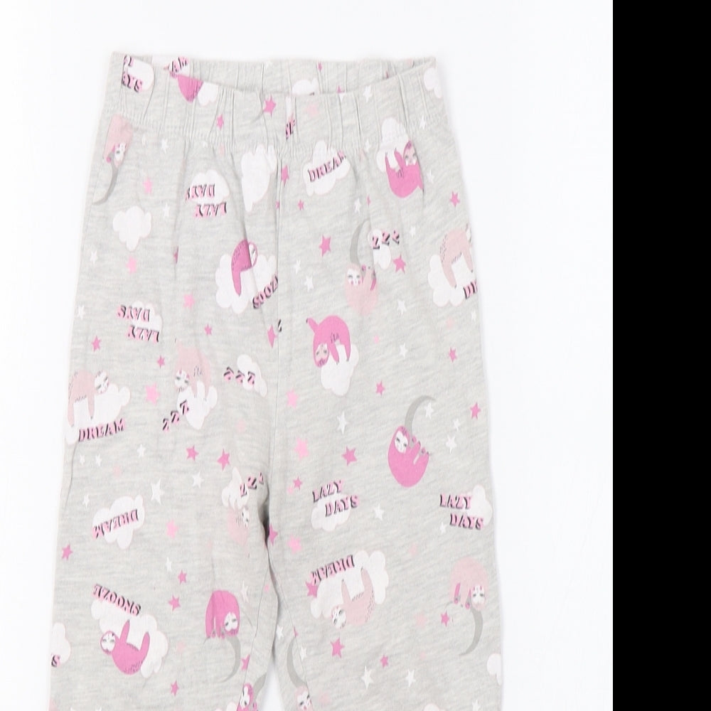 Primark Girls Grey    Lounge Pants Size 3-4 Years  - Sloth