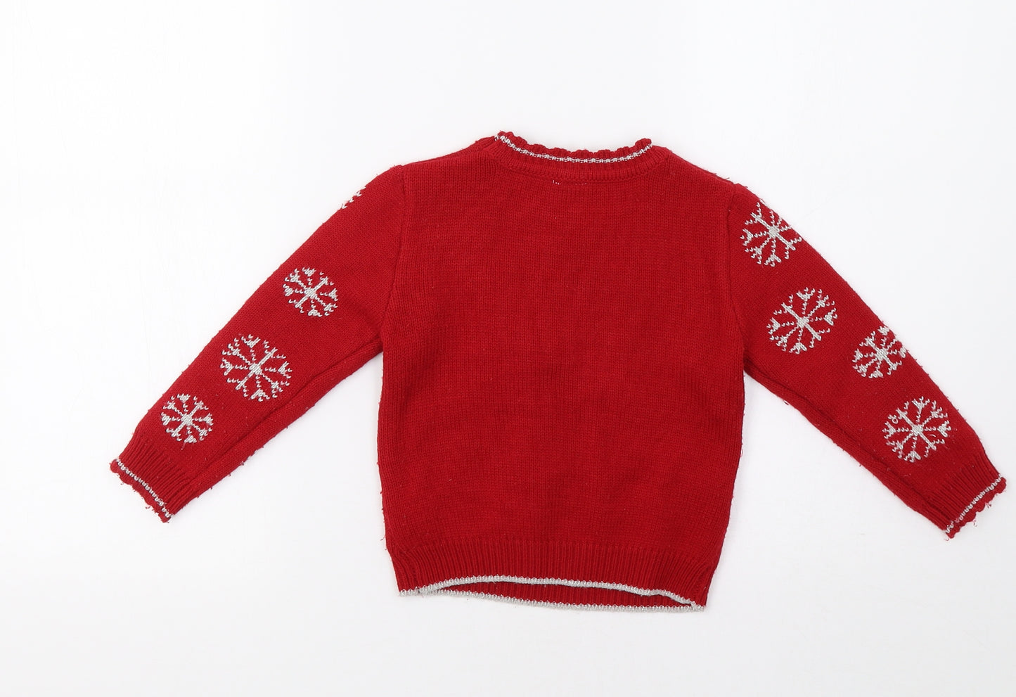 Mini Club Girls Red   Pullover Jumper Size 2-3 Years  - Rudolph Christmas