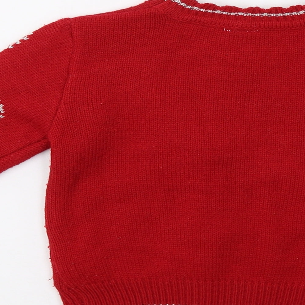 Mini Club Girls Red   Pullover Jumper Size 2-3 Years  - Rudolph Christmas