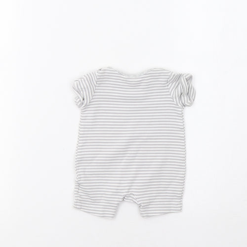 Mothercare Baby Grey Striped  Romper One-Piece Size 0-3 Months  - Apple