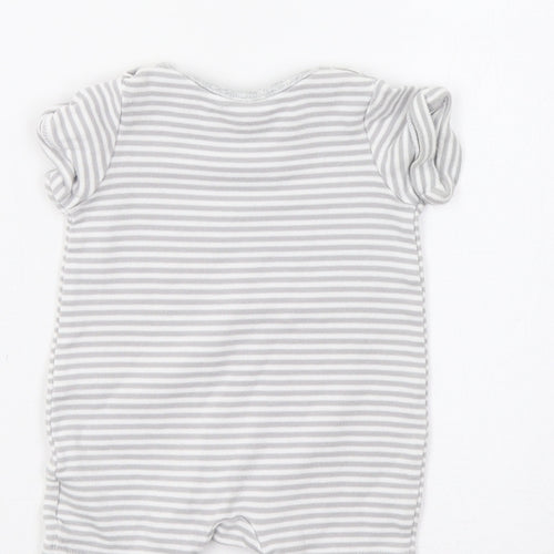 Mothercare Baby Grey Striped  Romper One-Piece Size 0-3 Months  - Apple