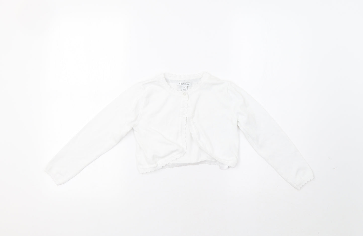 Primark Girls White   Shrug Jumper Size 6-7 Years