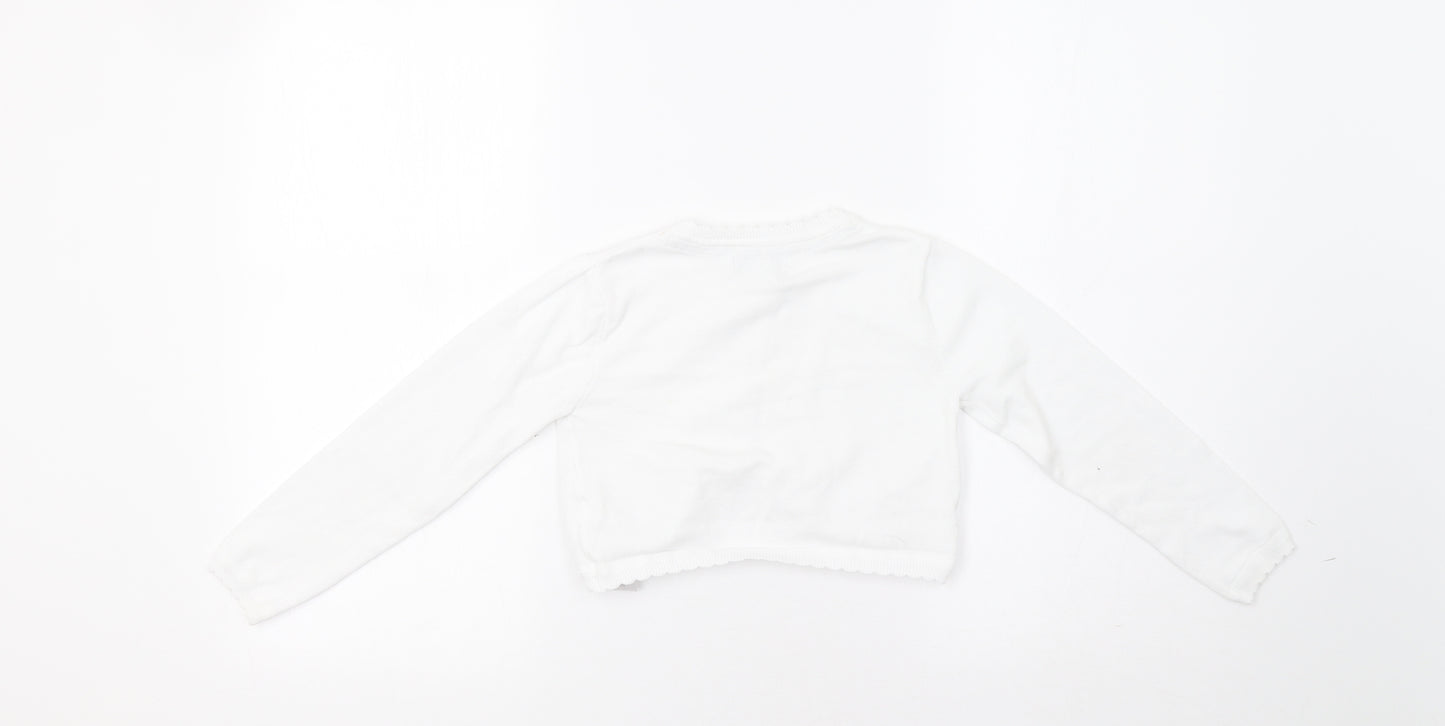 Primark Girls White   Shrug Jumper Size 6-7 Years