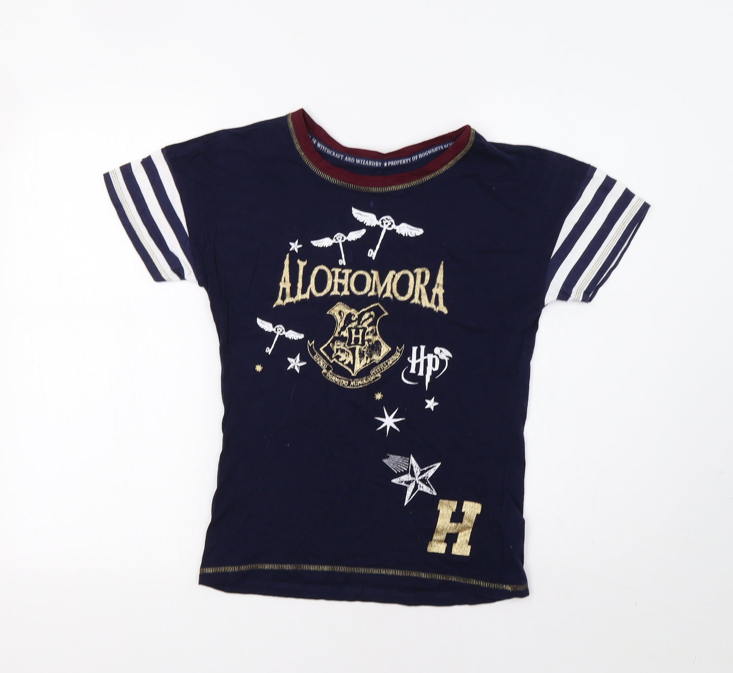Primark Womens Blue Striped  Top Pyjama Top Size 6  - Harry Potter