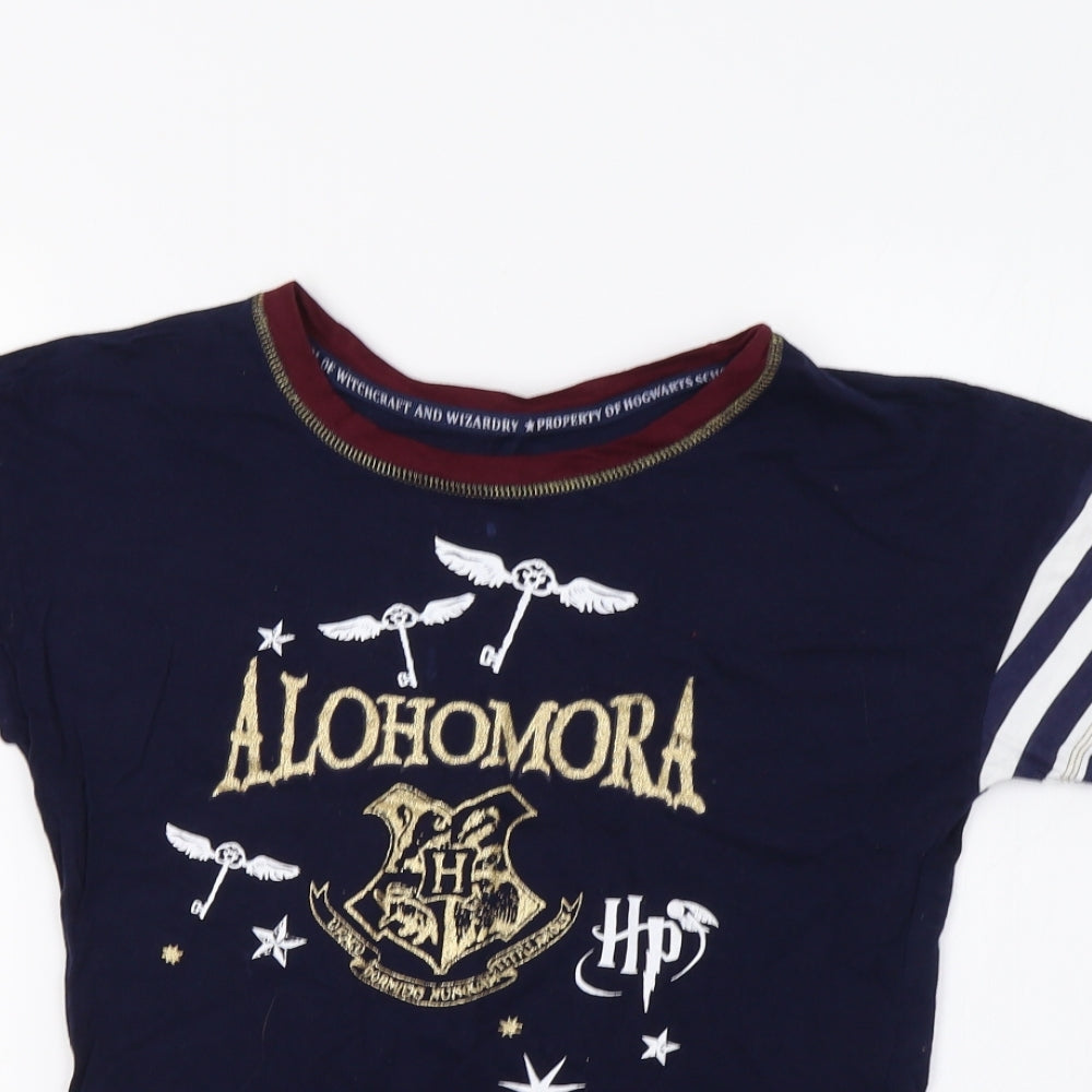 Primark Womens Blue Striped  Top Pyjama Top Size 6  - Harry Potter