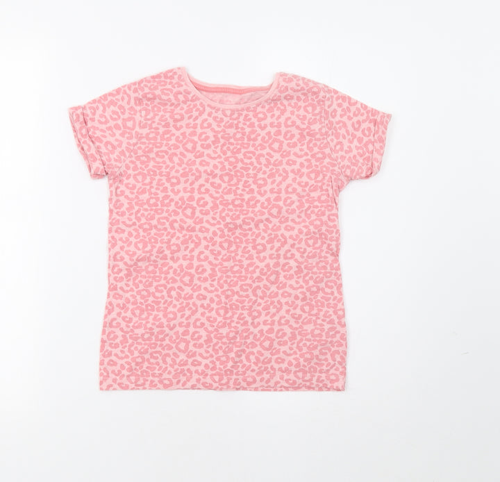 YD Girls Pink Animal Print  Basic Polo Size 10-11 Years