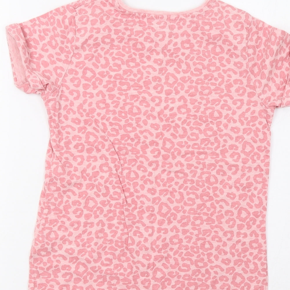 YD Girls Pink Animal Print  Basic Polo Size 10-11 Years