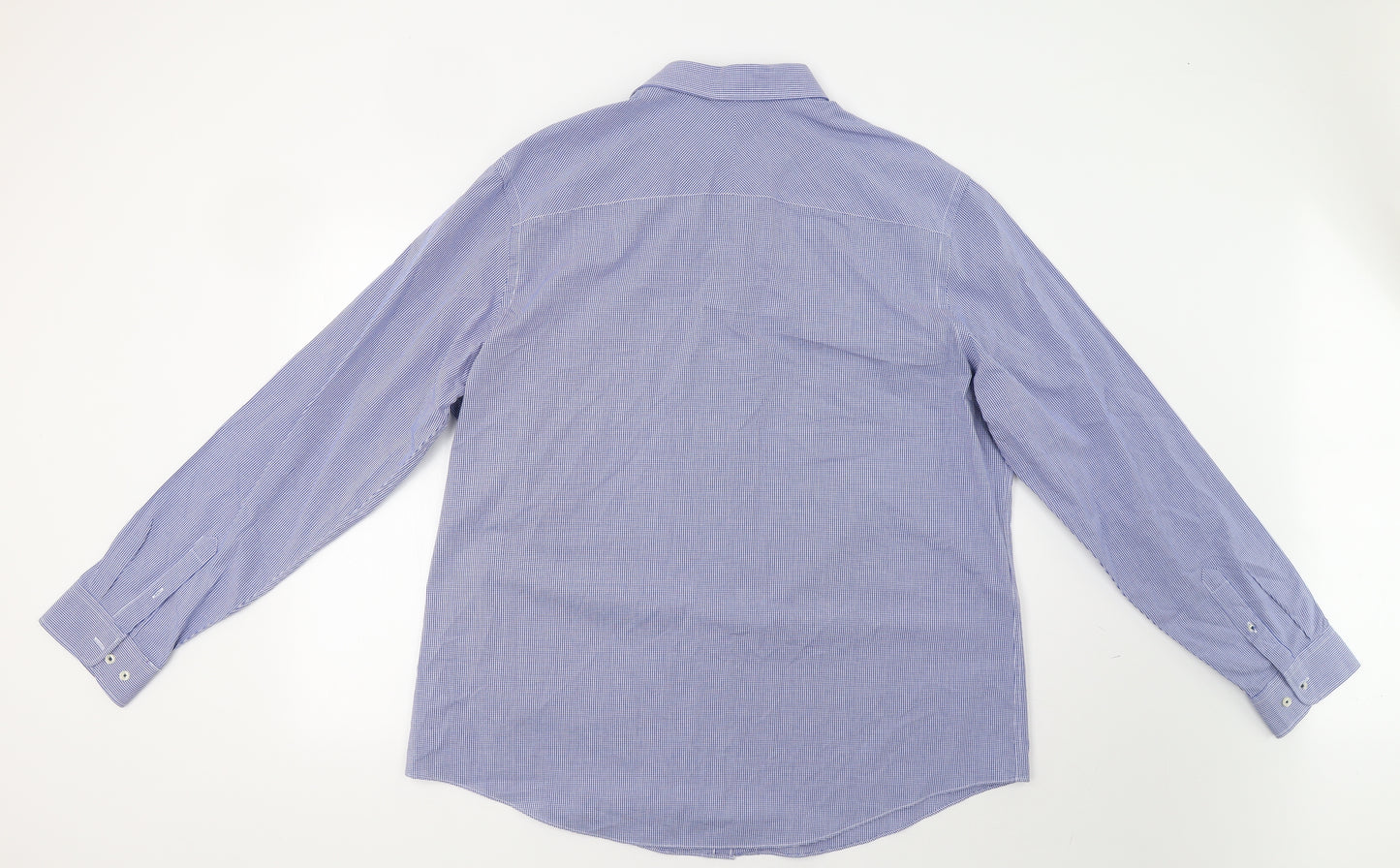 F&F Mens Blue Check   Dress Shirt Size 18
