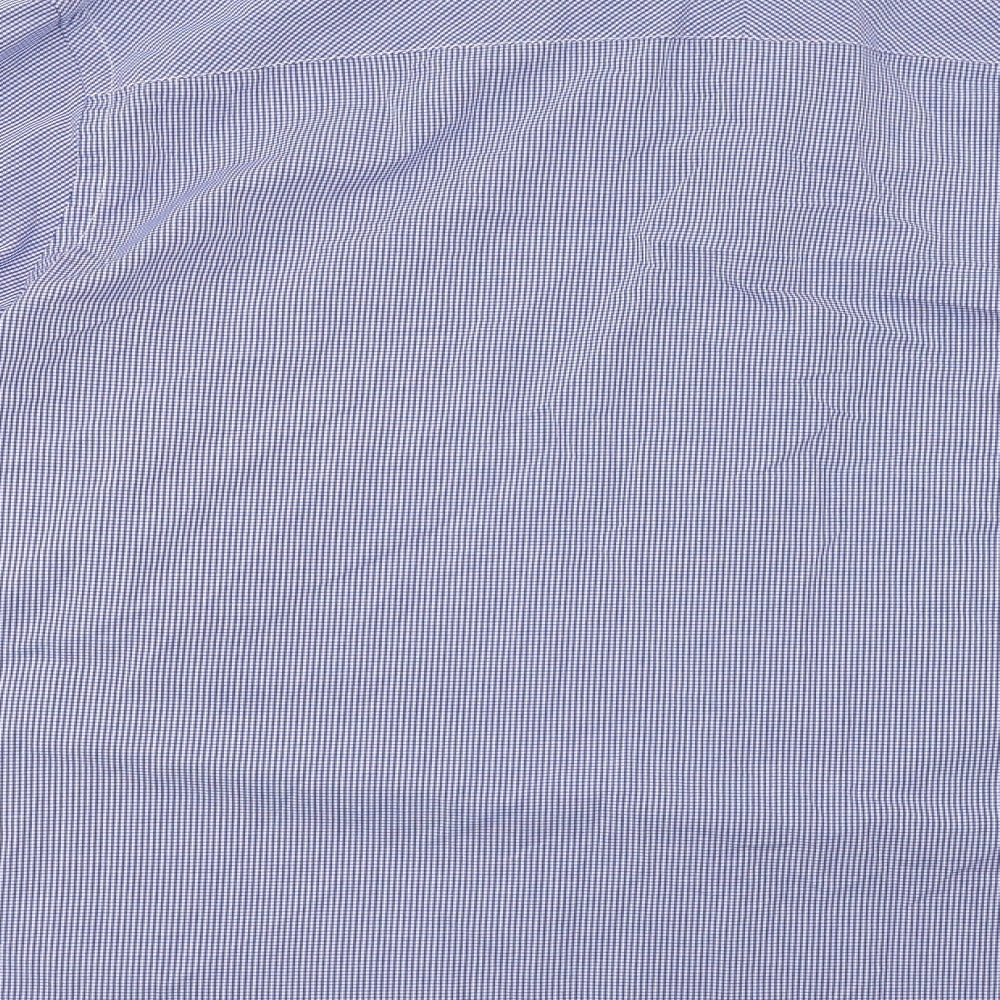F&F Mens Blue Check   Dress Shirt Size 18