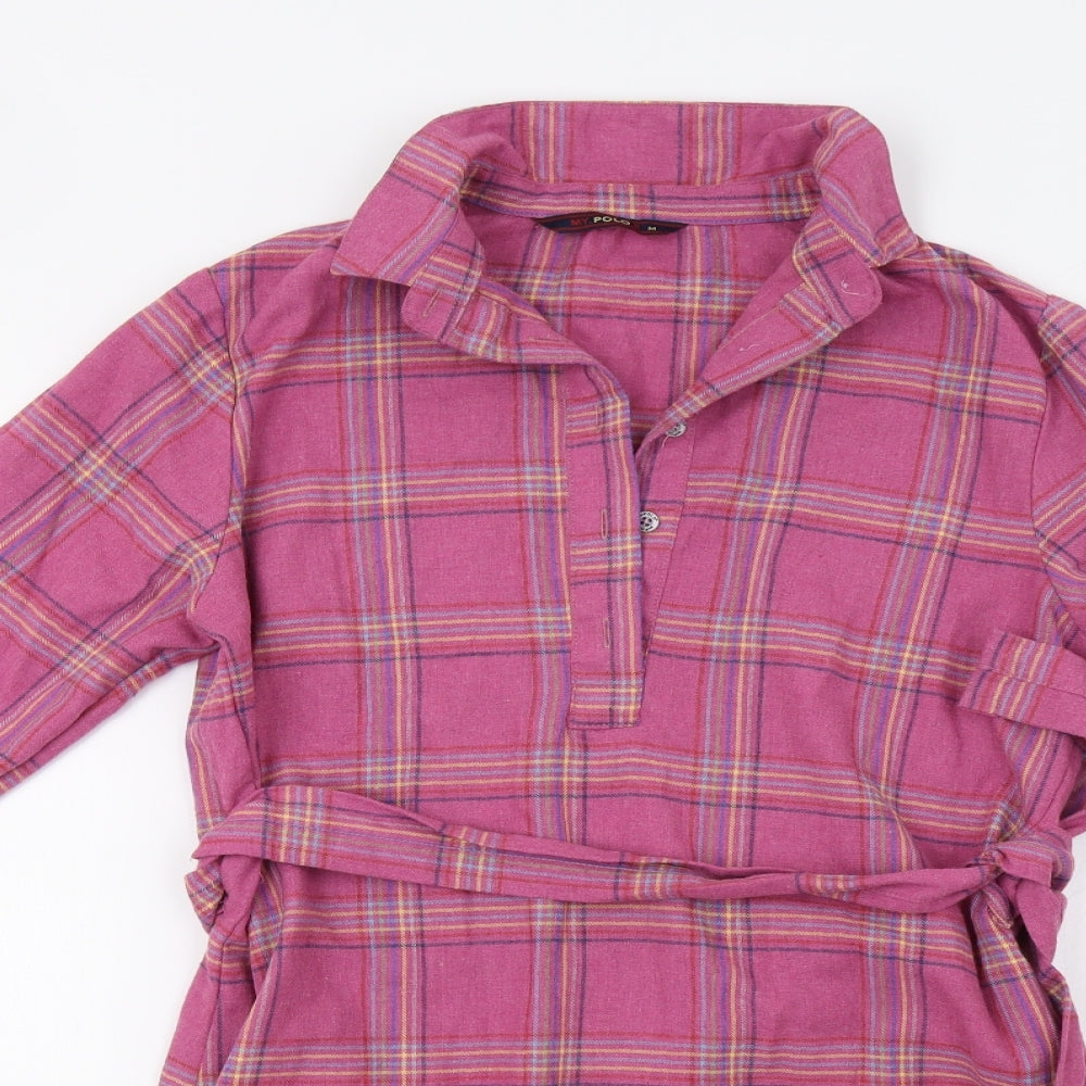 My Polo X Womens Pink Check  Shirt Dress  Size M