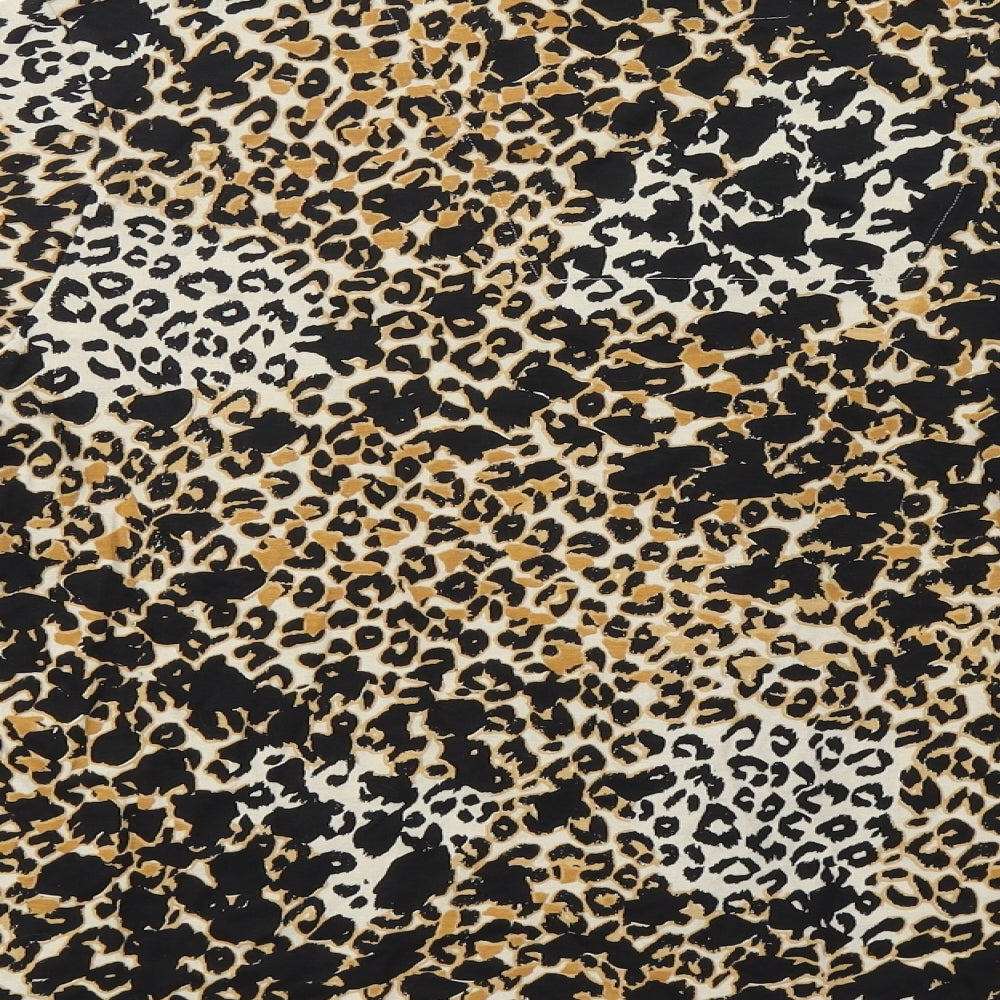 Matalan Womens Brown Animal Print  Top Pyjama Top Size 14
