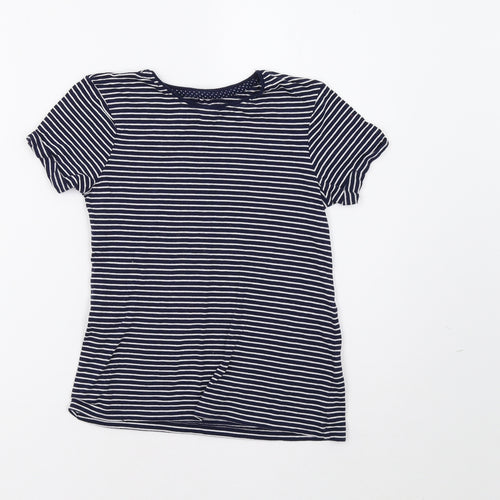 YD Girls Blue Striped  Basic Polo Size 8-9 Years