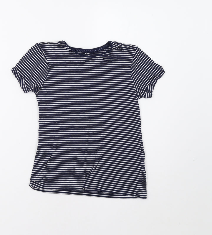 YD Girls Blue Striped Basic Polo Size 8-9 Years