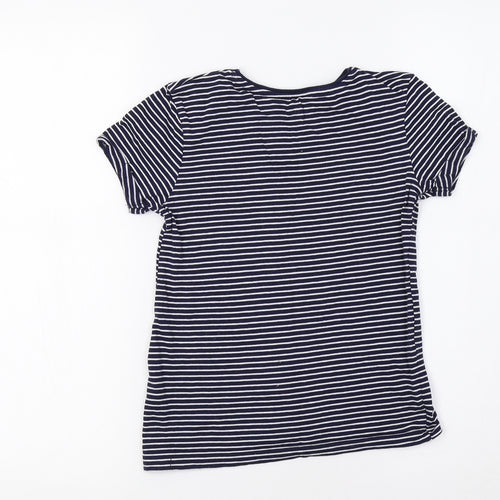 YD Girls Blue Striped  Basic Polo Size 8-9 Years