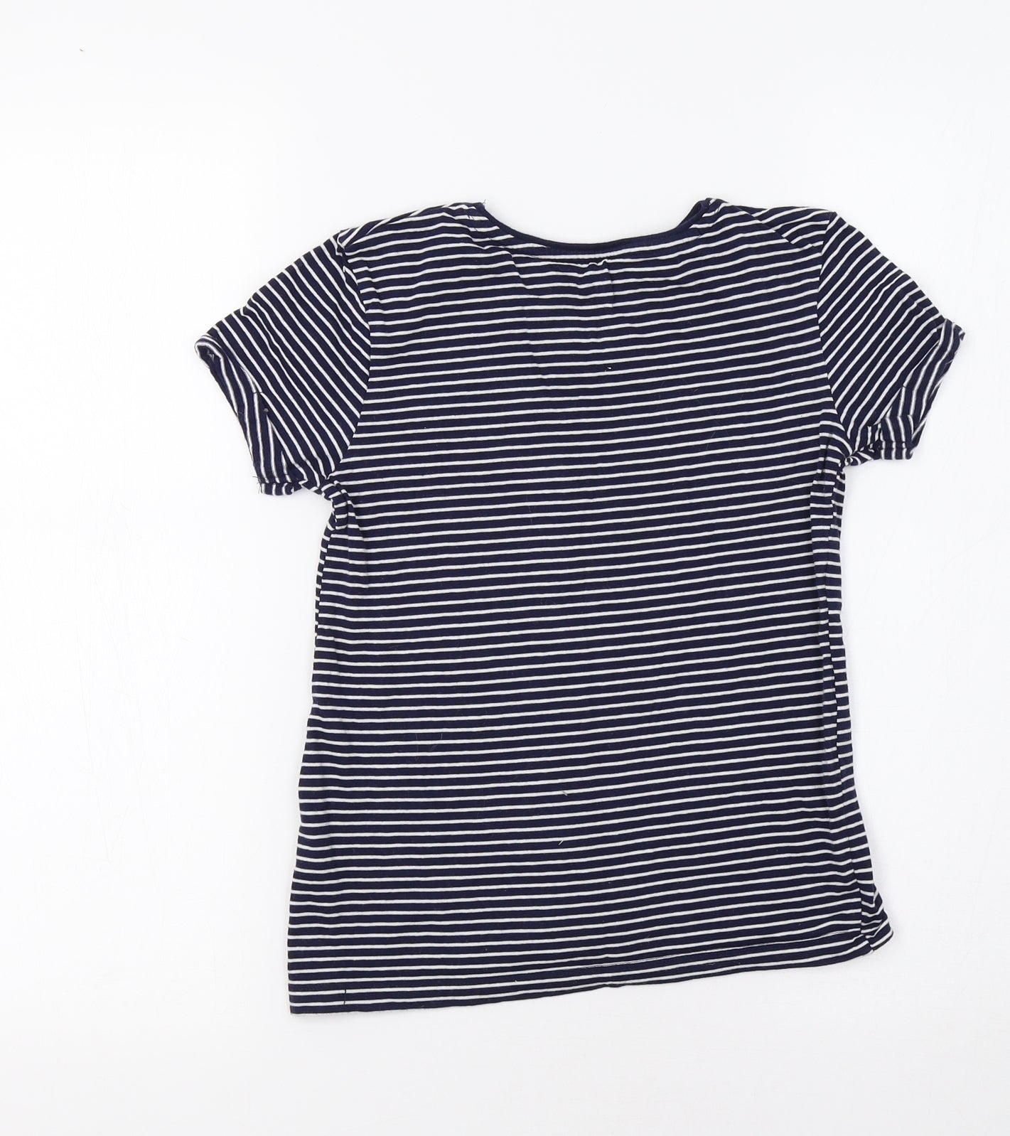 YD Girls Blue Striped  Basic Polo Size 8-9 Years