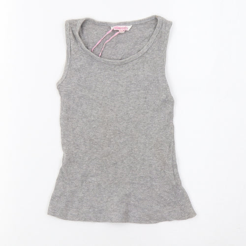 Miss E-Vie Girls Grey   Basic Tank Size 7-8 Years