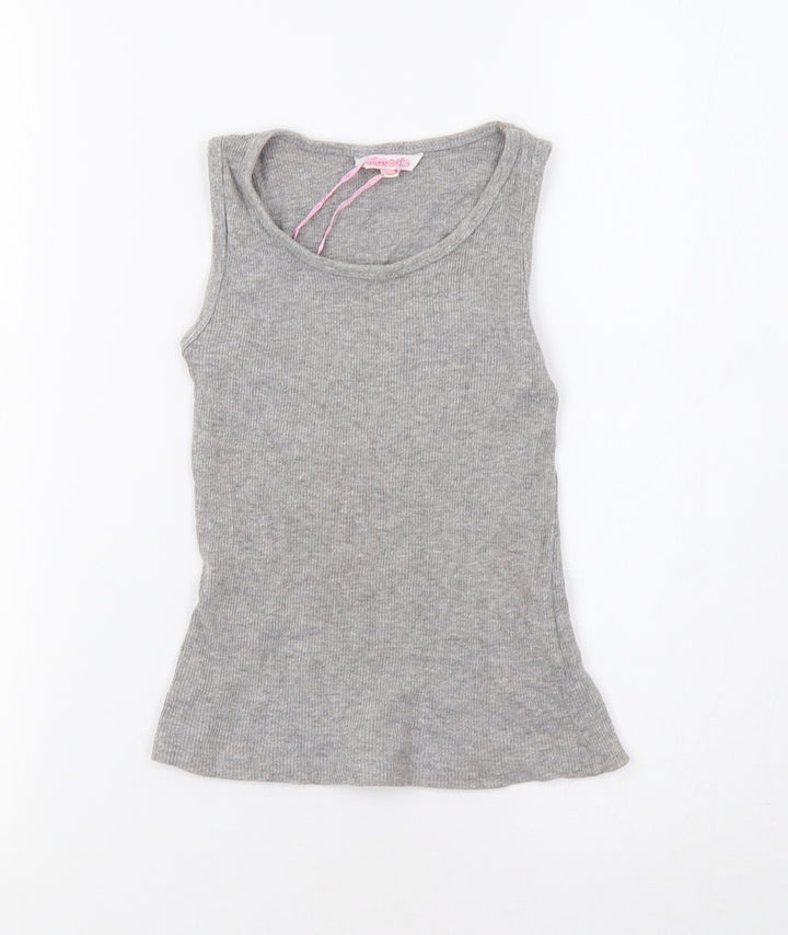 Miss E-Vie Girls Grey   Basic Tank Size 7-8 Years