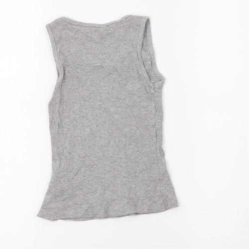 Miss E-Vie Girls Grey   Basic Tank Size 7-8 Years