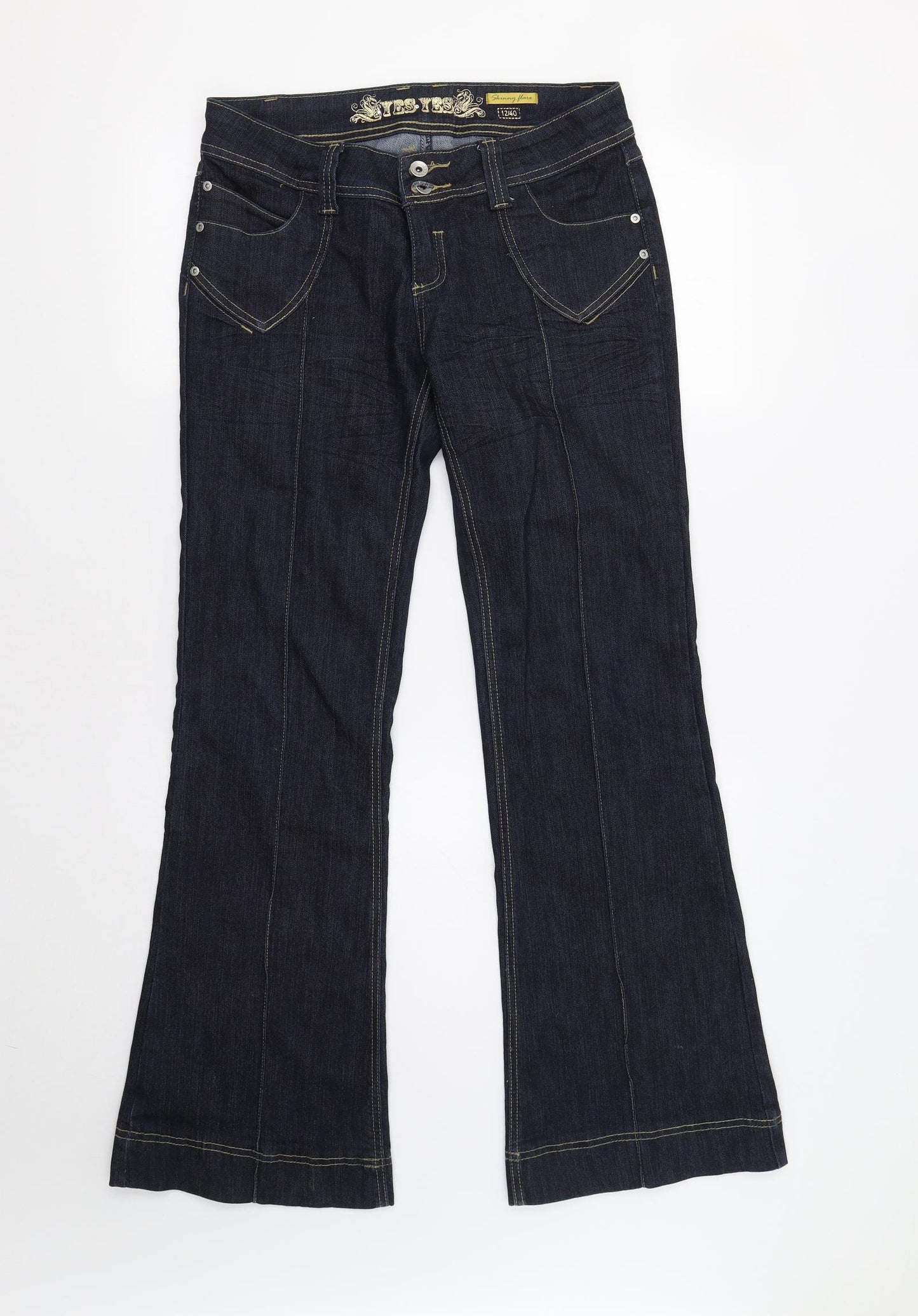 Yes Yes Womens Blue   Flared Jeans Size 12 L32 in