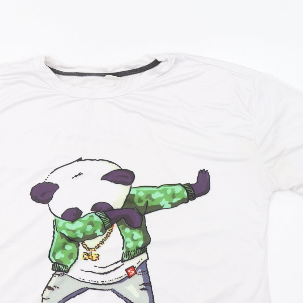 Fever Logic Womens White   Basic T-Shirt Size L  - Panda