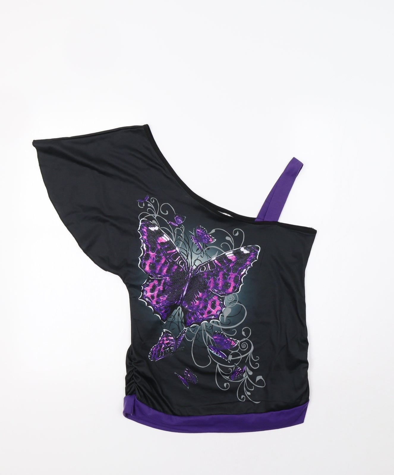 Preworn Womens Black   Basic Blouse Size S  - Butterfly