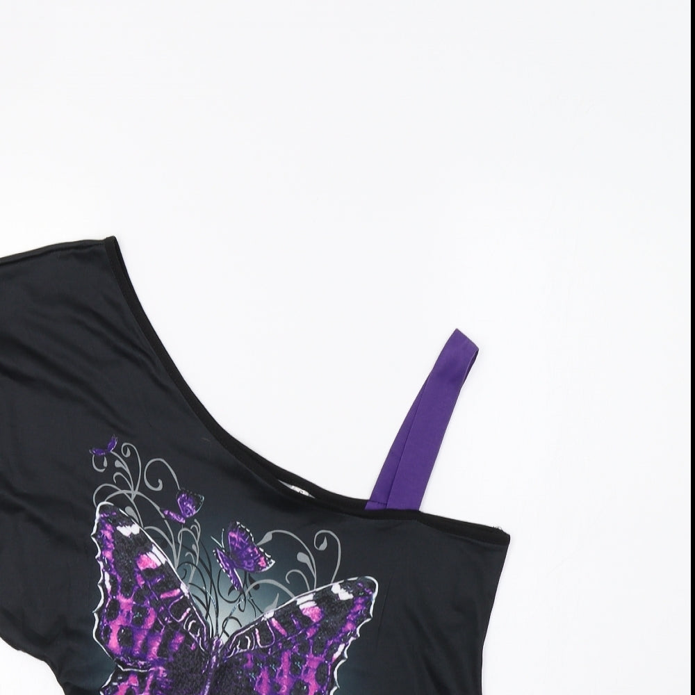 Preworn Womens Black   Basic Blouse Size S  - Butterfly