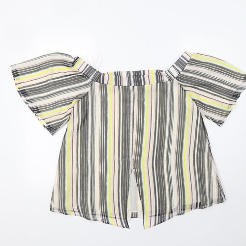 River Island Womens Multicoloured Striped  Basic Blouse Size 12