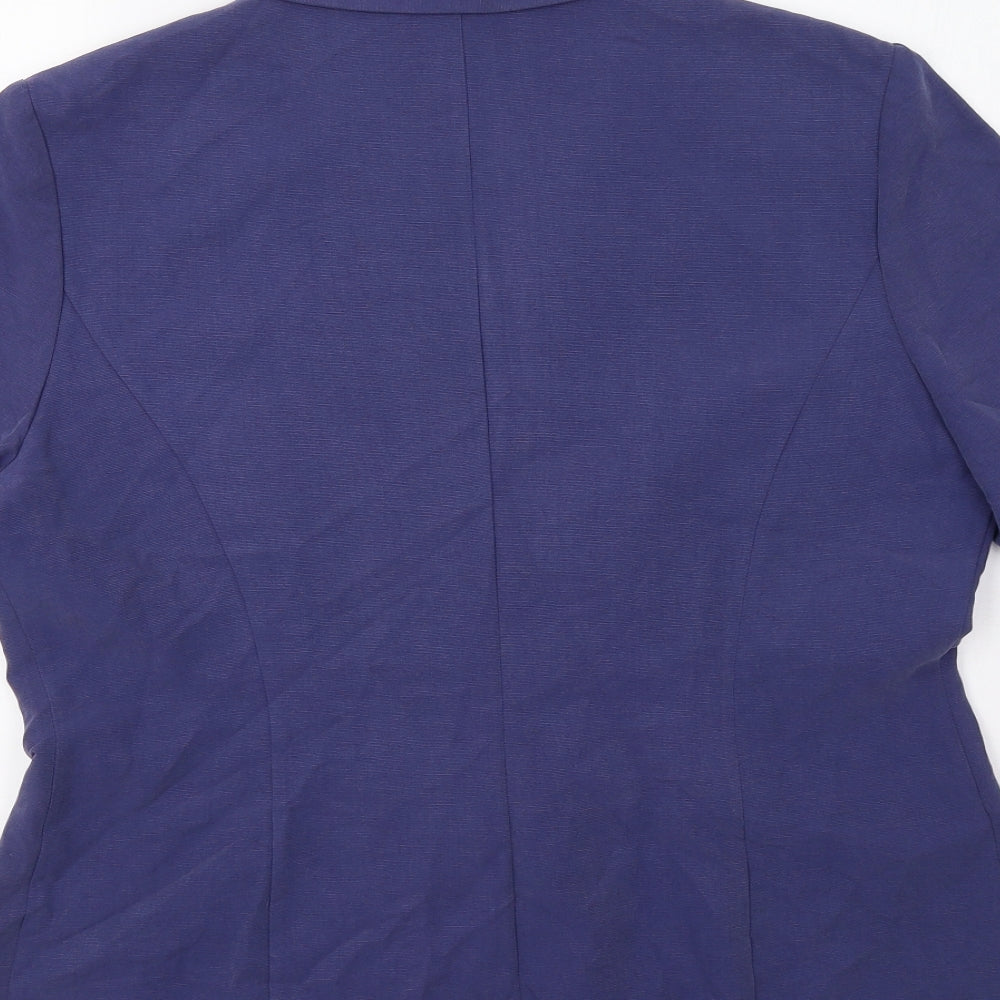 Warp+Weft Womens Blue   Jacket Blazer Size 16