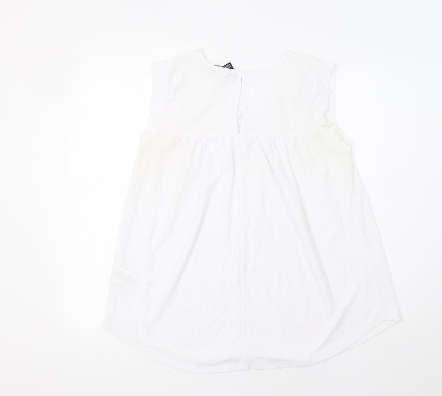 Zac & Rachel Womens White Polka Dot  Tunic Blouse Size M