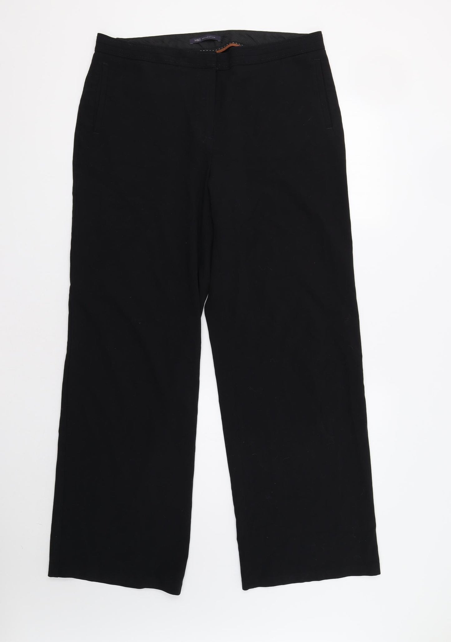 M&S Womens Black   Dress Pants Trousers Size 16 L31 in