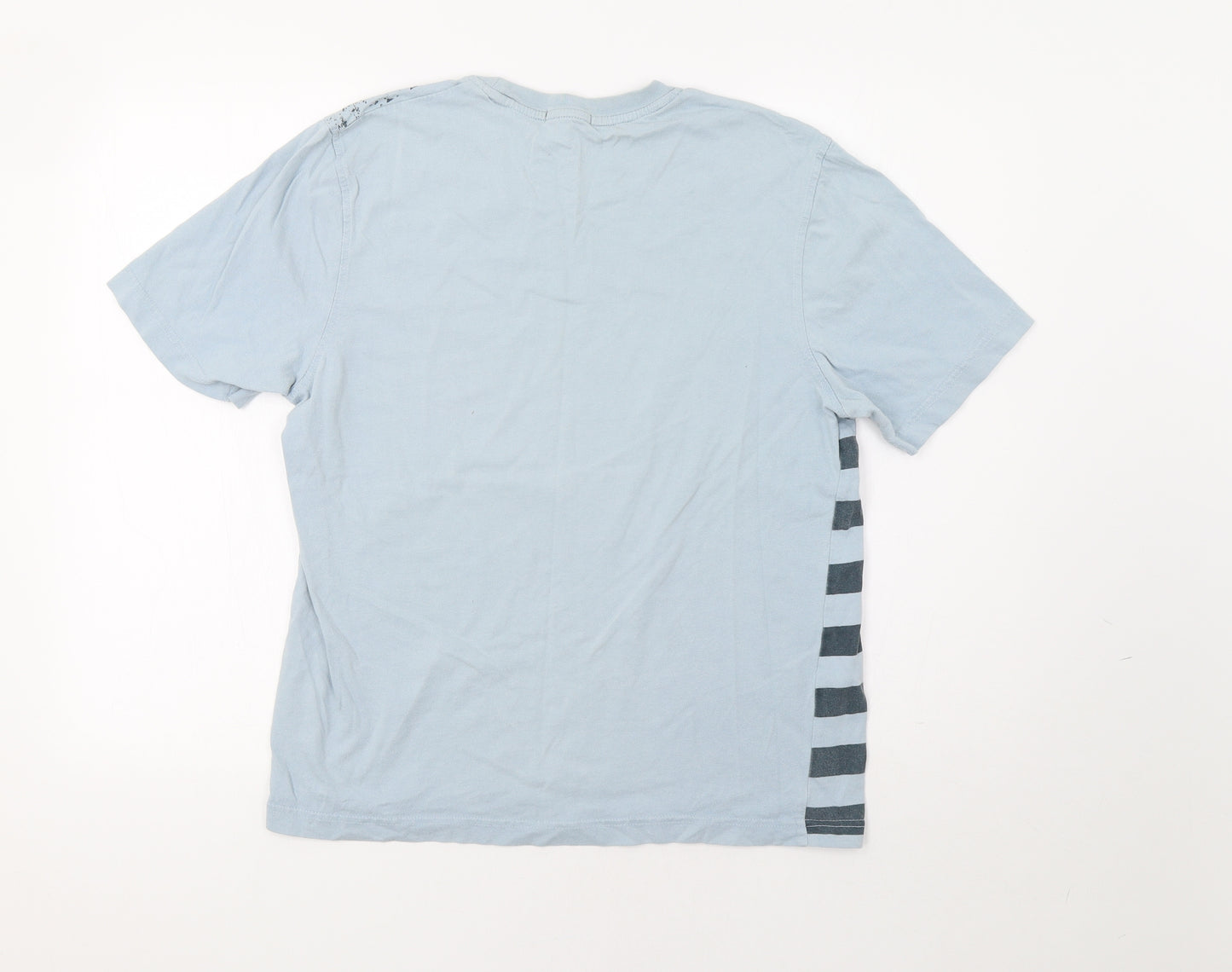 George Mens Blue Striped   T-Shirt Size M