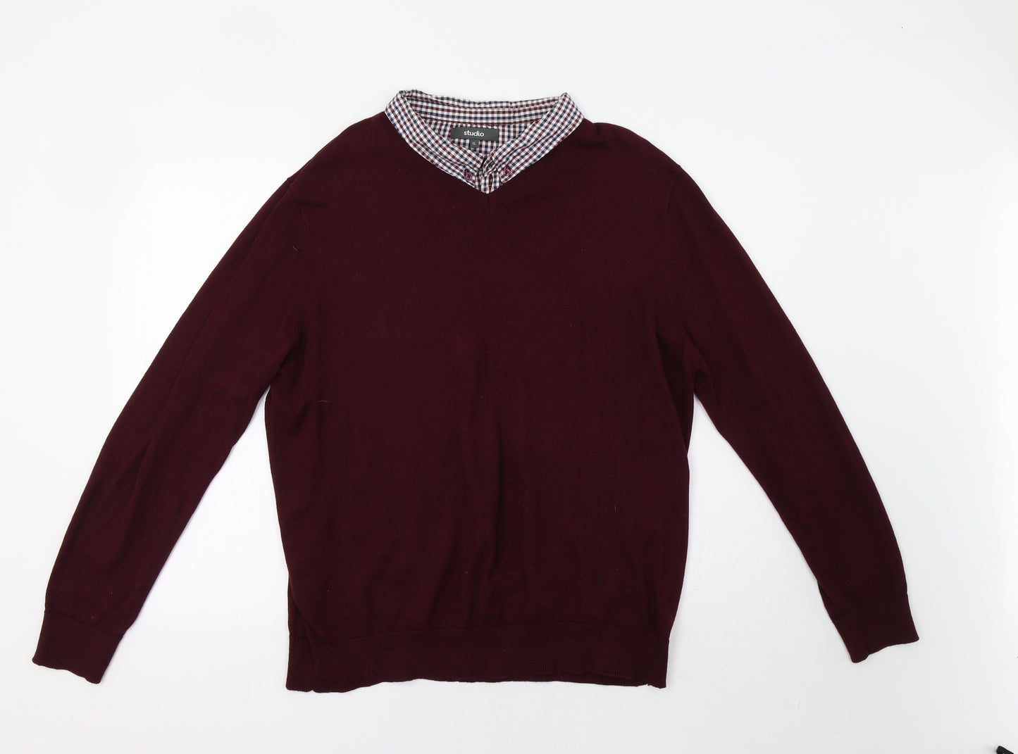 Studio Mens Red   Pullover Jumper Size XL