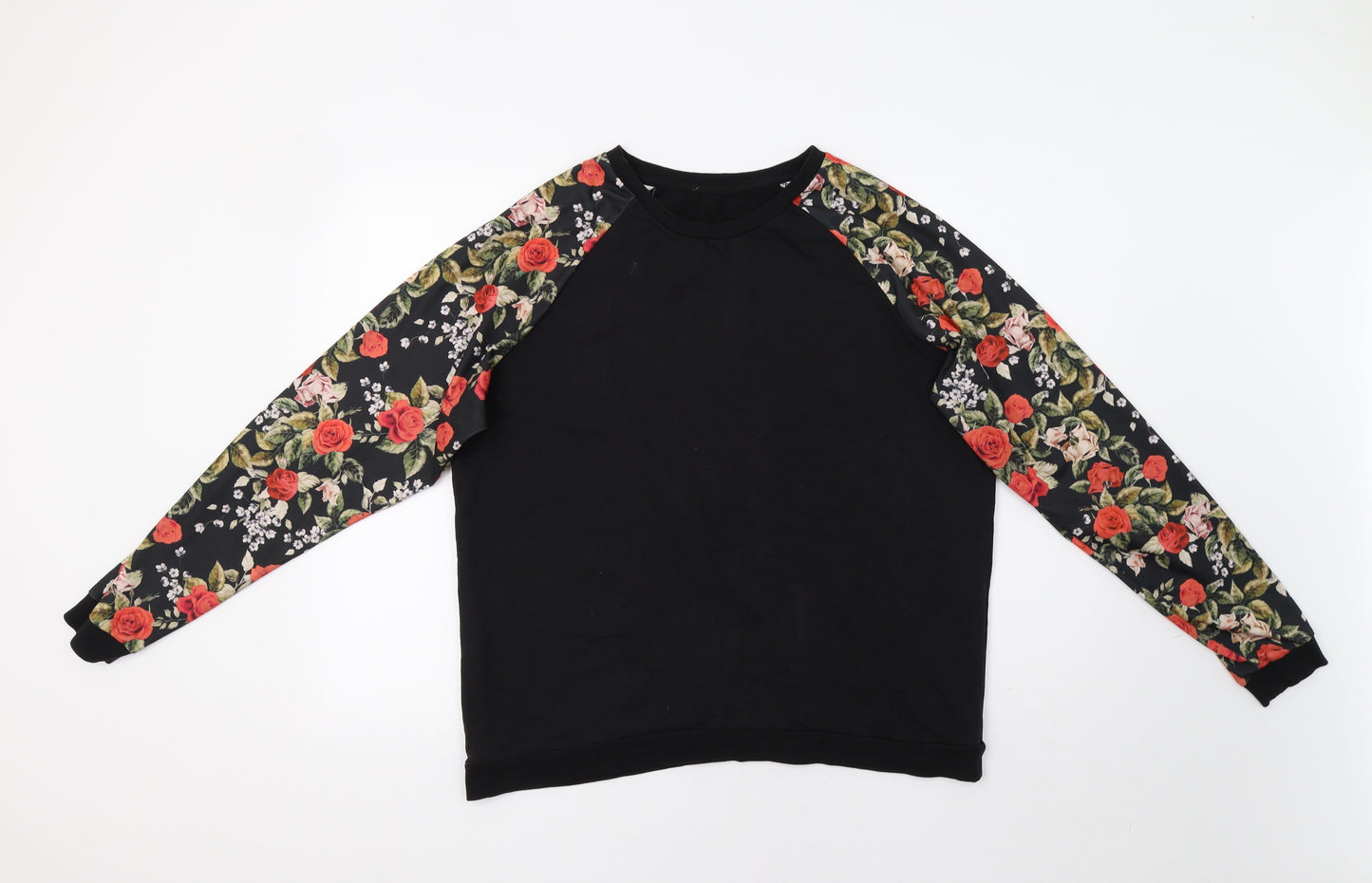 Primark Womens Black Floral  Shrug Hoodie Size 20