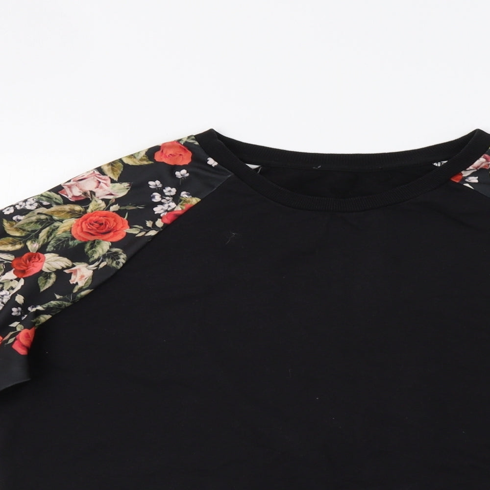 Primark Womens Black Floral  Shrug Hoodie Size 20