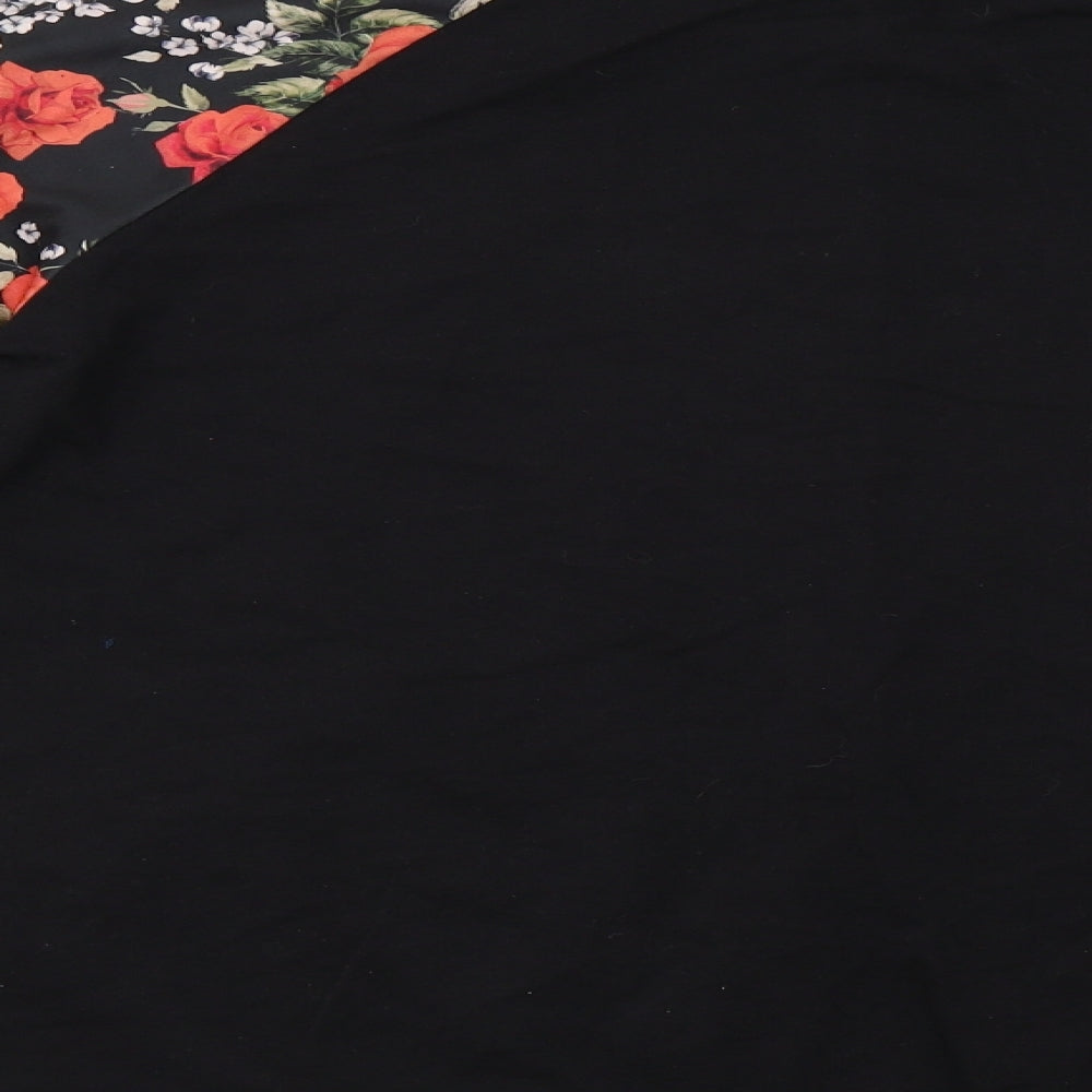 Primark Womens Black Floral  Shrug Hoodie Size 20