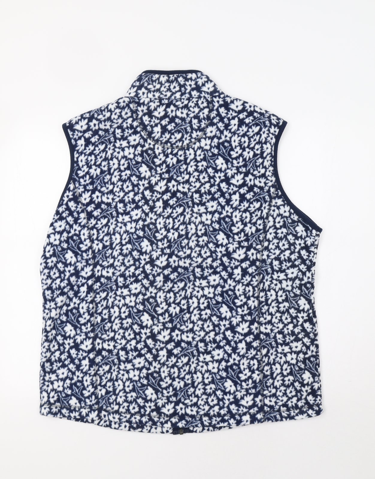 Cotton Traders Womens Blue Floral  Gilet Waistcoat Size 20