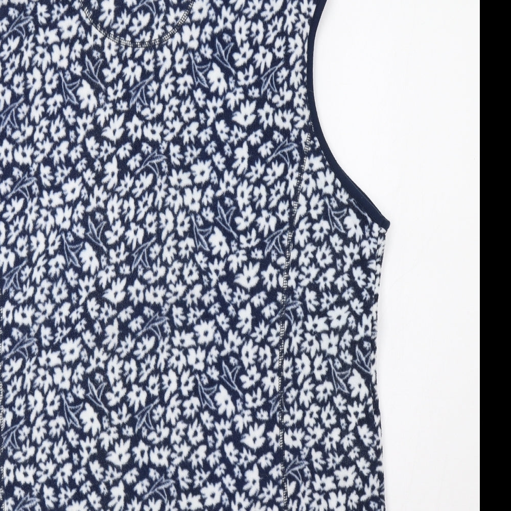 Cotton Traders Womens Blue Floral  Gilet Waistcoat Size 20