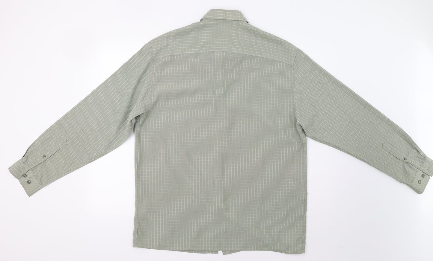 Thomas Nash Mens Green Check   Button-Up Size M