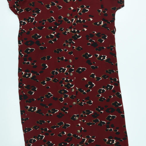 new lok Womens Red Animal Print  T-Shirt Dress  Size 8