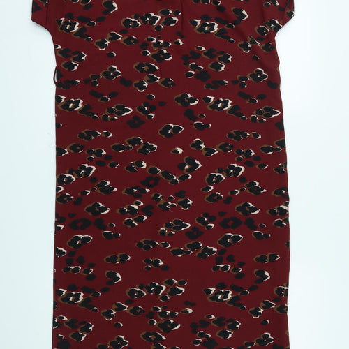 new lok Womens Red Animal Print  T-Shirt Dress  Size 8