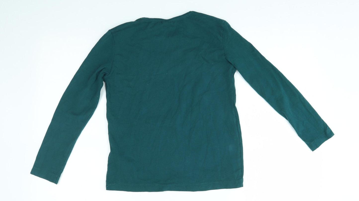 Zara Girls Green   Basic T-Shirt Size 11-12 Years  - reversible sequins - Dog