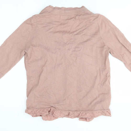 NEXT Womens Pink   Cardigan Jumper Size 12  - cardigan with shirt inlay