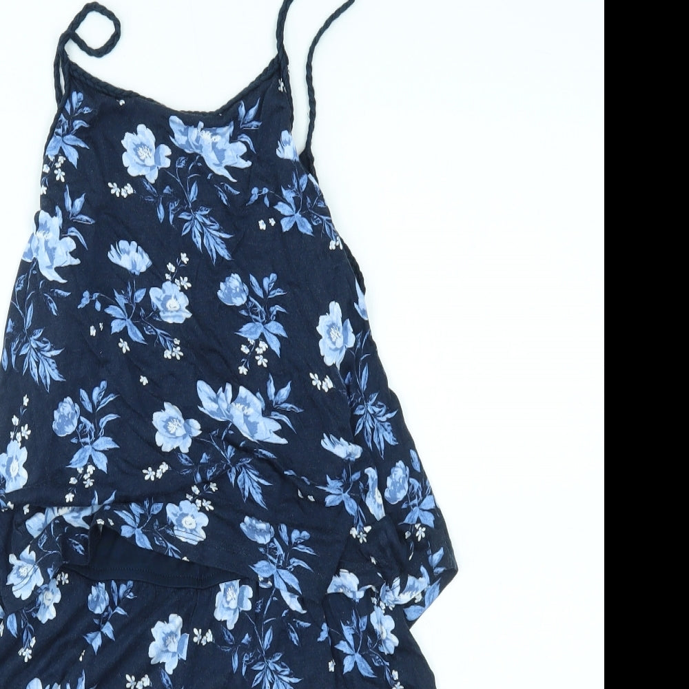 H&M Girls Blue Floral  Romper One-Piece Size 11-12 Years