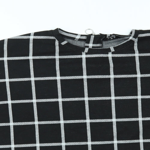 New Look Womens Black Check  Pullover Jumper Size 6