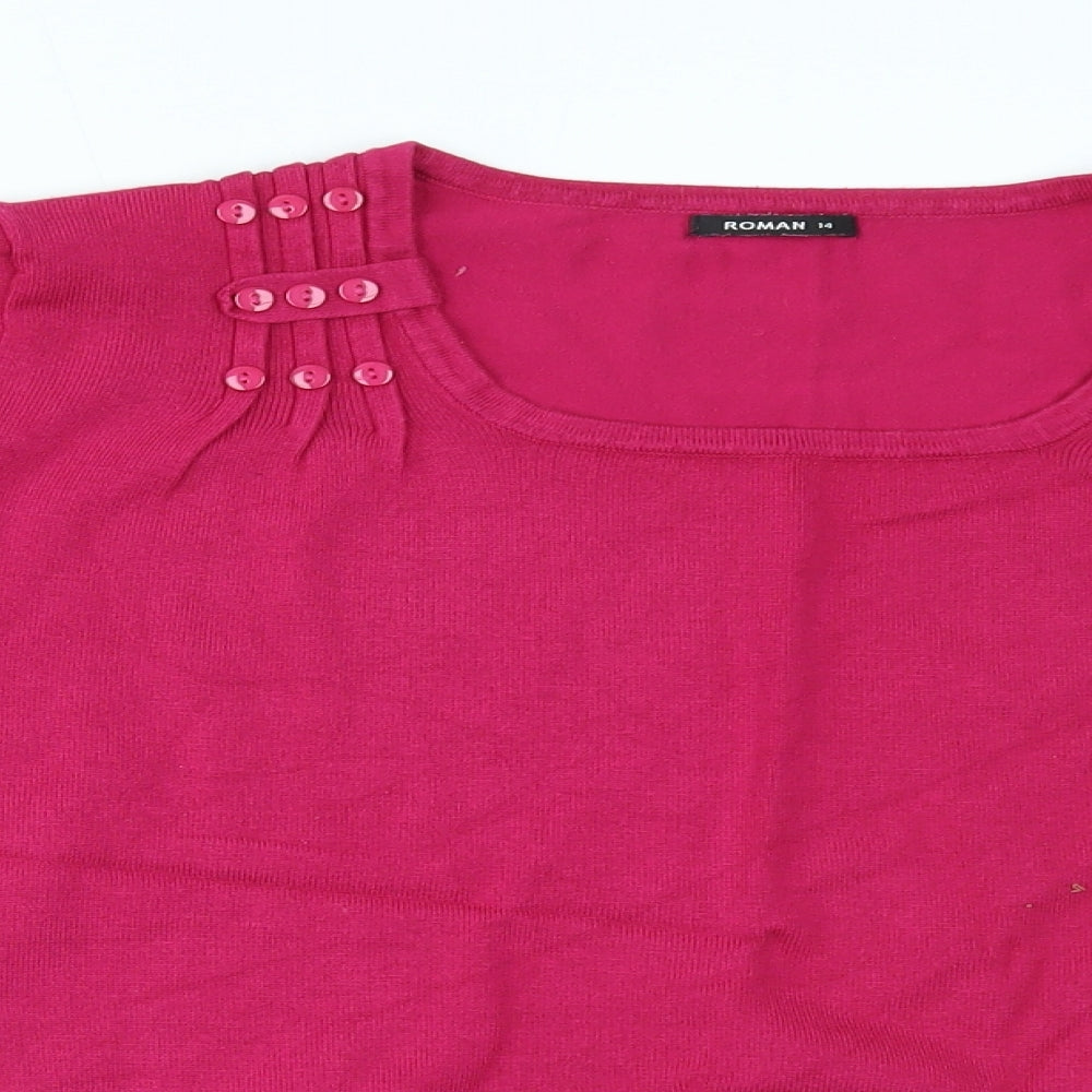 Roman Womens Pink   Pullover Jumper Size 14