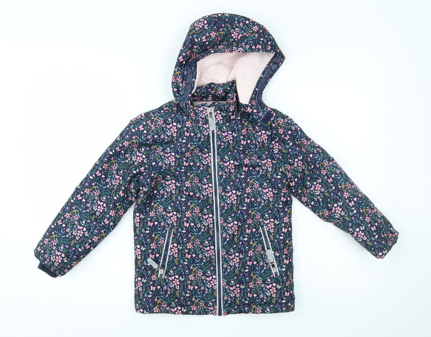 Primark Girls Blue Flecked  Parka Coat Size 6-7 Years